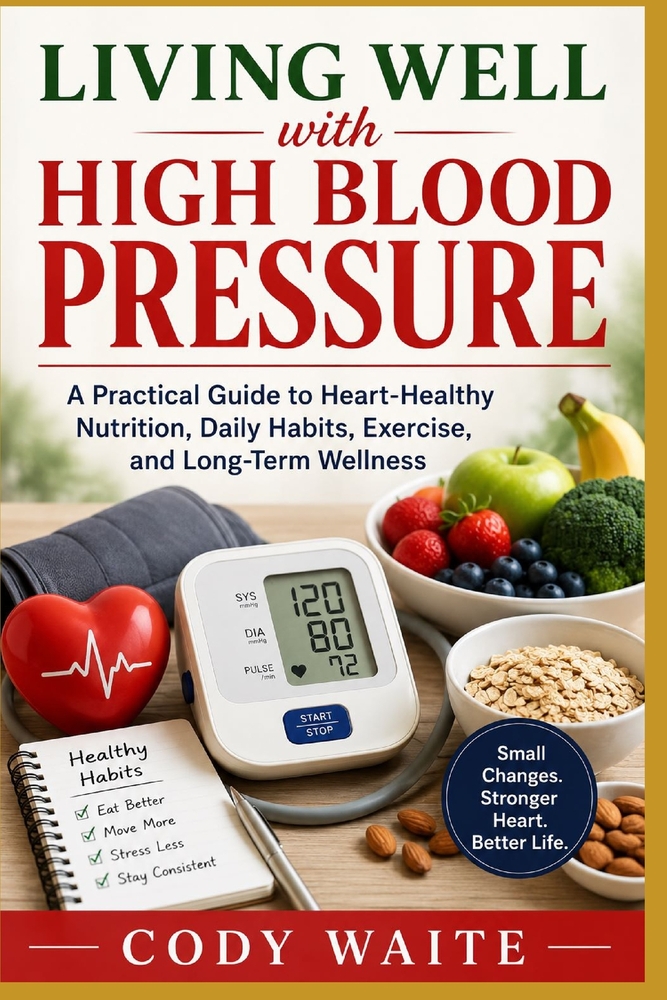Living Well with High Blood Pressure: A Practical Guide to Heart-Healthy Nutrition, Daily Habits, Exercise, and Long-Term Wellness cover