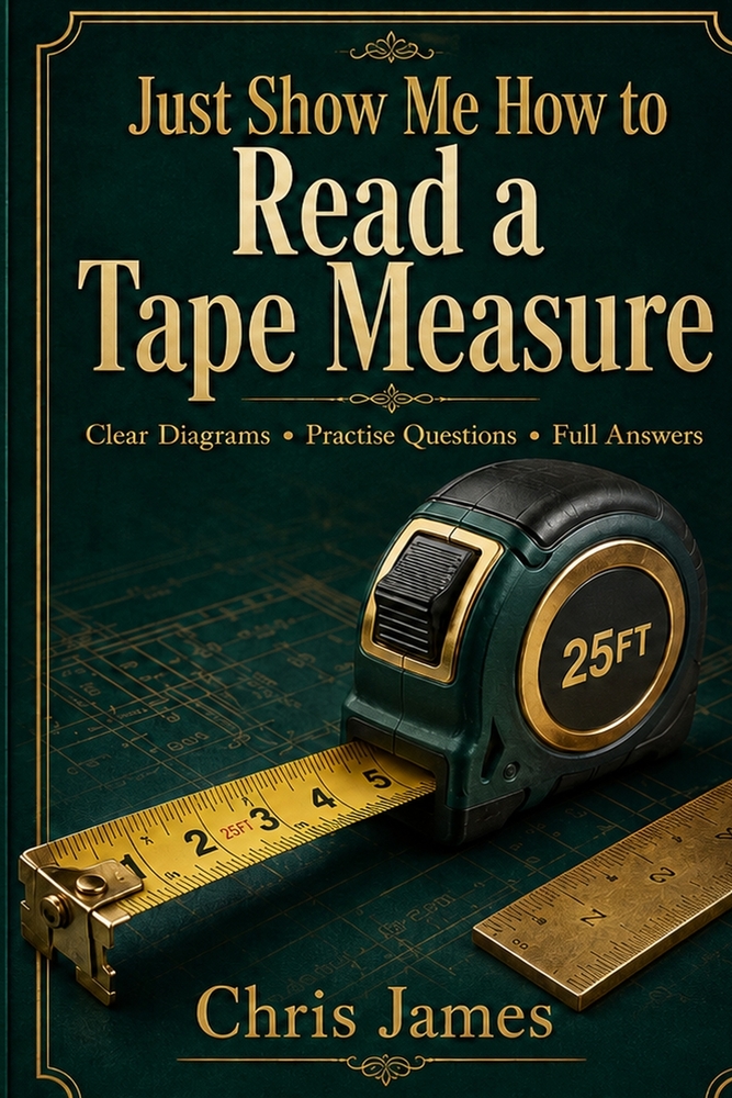 Just Show Me How to Read a Tape Measure: A Clear Beginner's Guide to Inches, Fractions, Feet, Metric Measurements & Real-World Practice cover