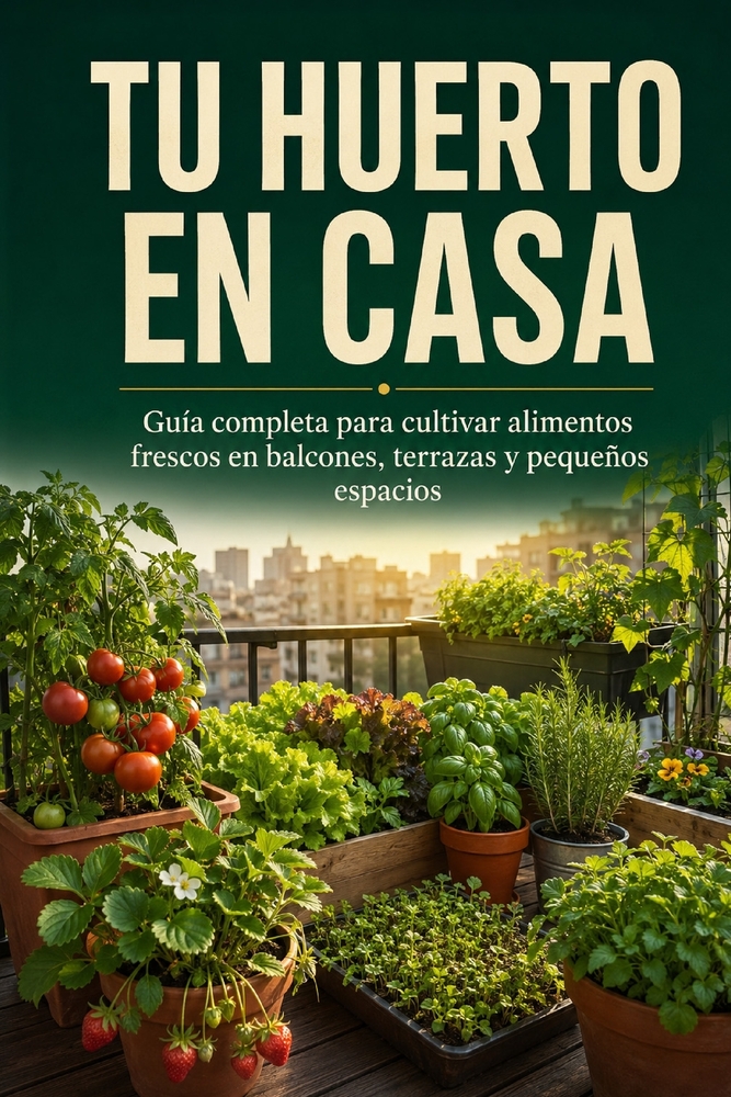 Tu Huerto En Casa: Guía completa para cultivar alimentos frescos en balcones, terrazas y pequeños espacios cover