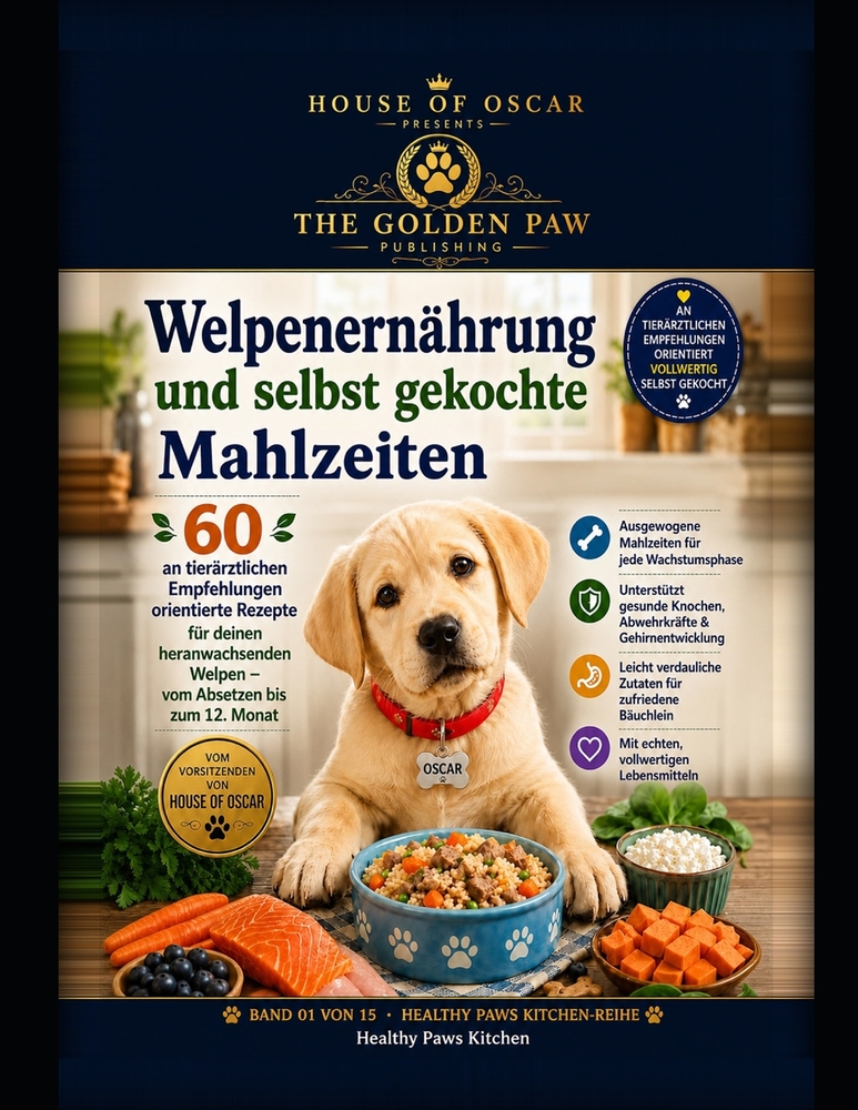 Welpenernährung und selbst gekochte Mahlzeiten: 60 an tierärztlichen Empfehlungen orientierte Rezepte für deinen heranwachsenden Welpen - vom Absetzen cover