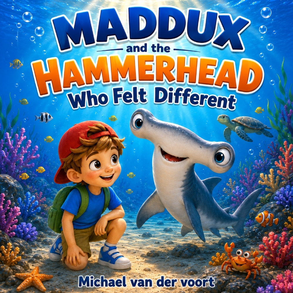 Maddux and the Hammerhead Who Felt Different: Hammerhead Shark Books for Kids - Ocean Animal Adventure Story - Sharks, Sea Life and Being Different - cover