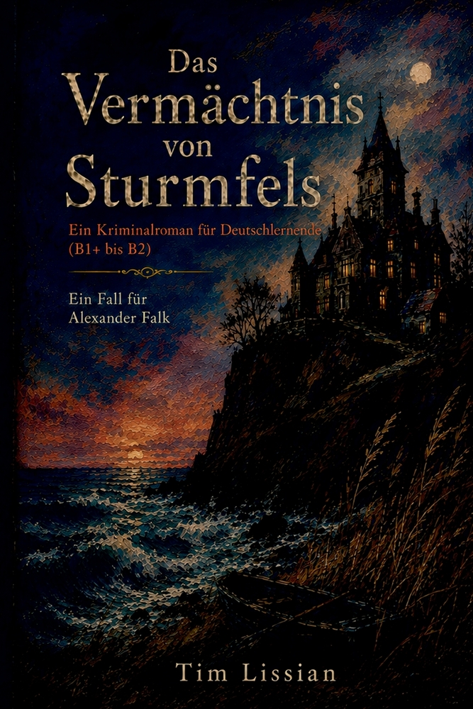 Das Vermächtnis von Sturmfels: Ein Kriminalroman für Deutschlernende (B1+ bis B2) cover