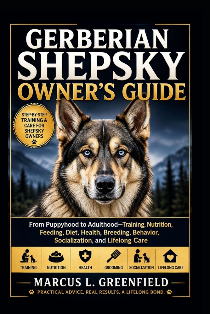 Gerberian Shepsky Owner's Guide: From Puppyhood to Adulthood-Training, Nutrition, Feeding, Diet, Health, Breeding, Behavior, Socialization, and Lifelo cover