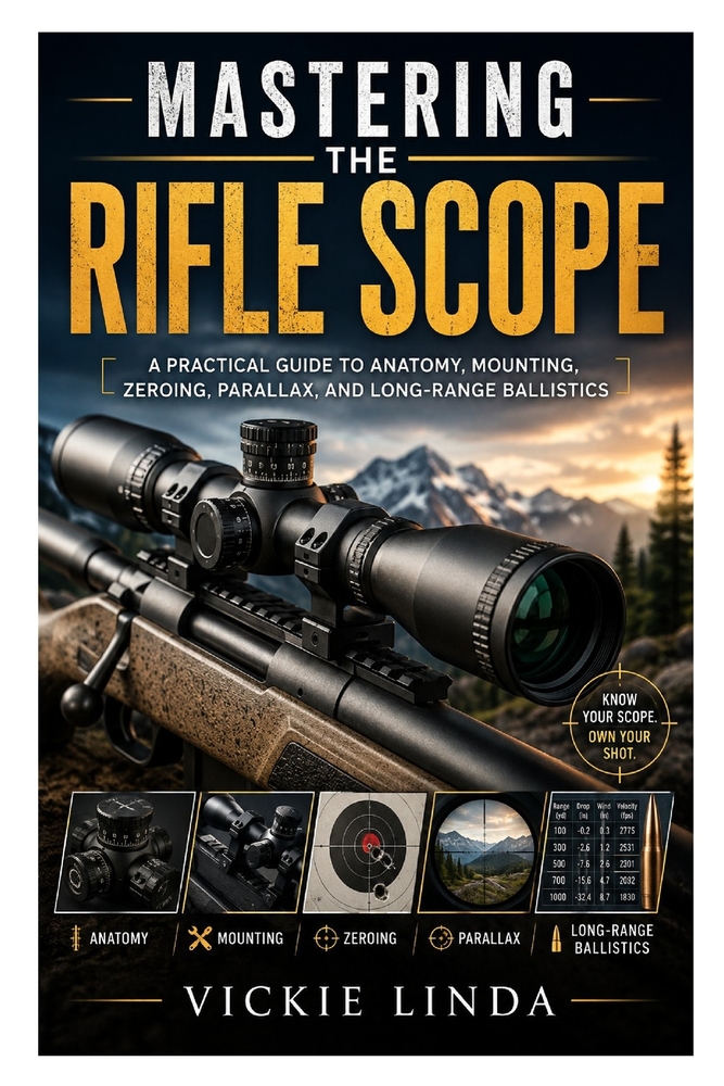 Mastering the Rifle Scope: A Practical Guide to Anatomy, Mounting, Zeroing, Parallax, and Long-Range Ballistics cover