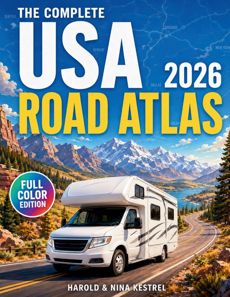 The Complete USA Road Atlas: Explore All 50 States with Easy-to-Read Maps, Major Highways, Alternate Routes, Scenic Drives, Rest Areas and Fuel Stops cover