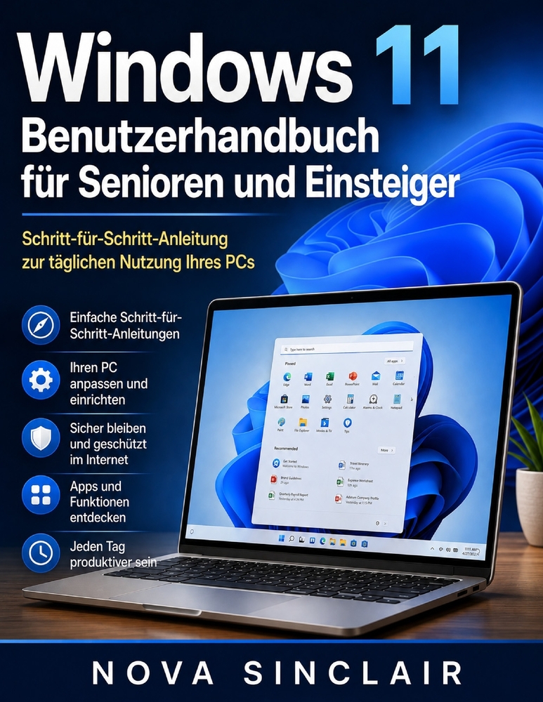 Windows 11 Benutzerhandbuch für Senioren und Einsteiger: Schritt-für-Schritt-Anleitung zur täglichen Nutzung Ihres PCs cover