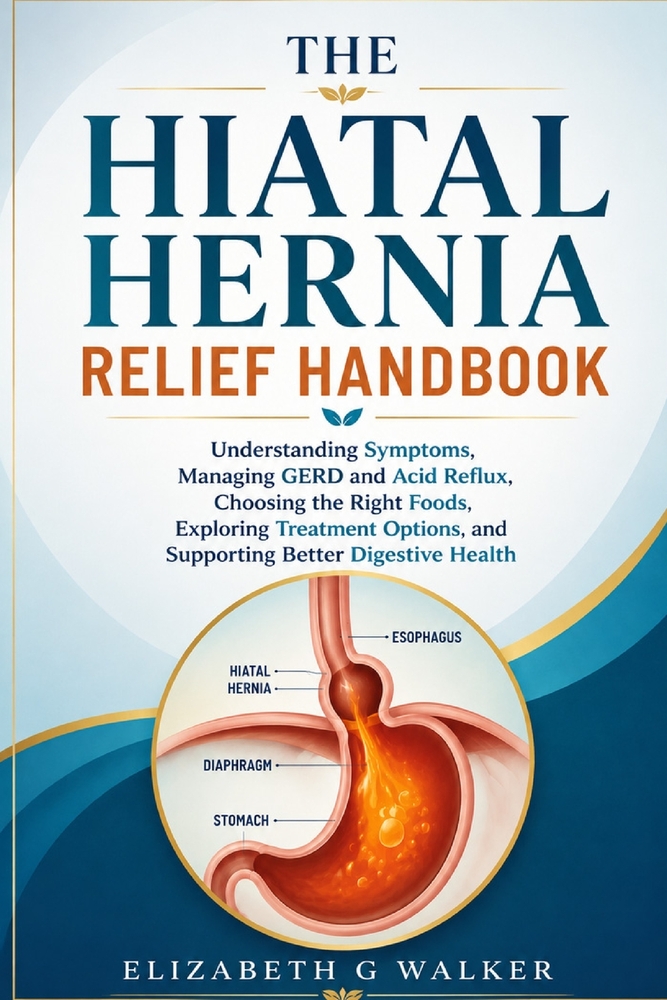 The Hiatal Hernia Relief Handbook: Understanding Symptoms, Managing GERD and Acid Reflux, Choosing the Right Foods, Exploring Treatment Options, and S cover