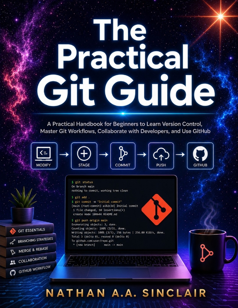The Practical Git Guide: A Practical Handbook for Beginners to Learn Version Control, Master Git Workflows, Collaborate with Developers, and Use GitHu cover