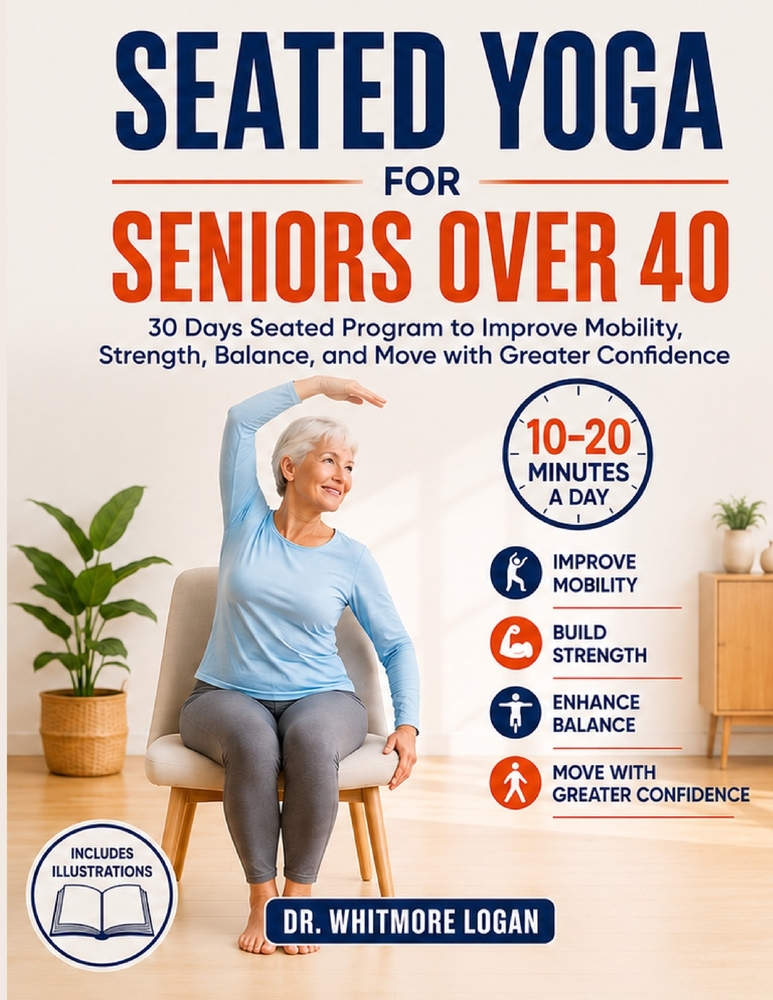 Seated Yoga for Seniors Over 40: 30 Days Seated Program to Improve Mobility, Strength, Balance, and Move with Greater Confidence cover