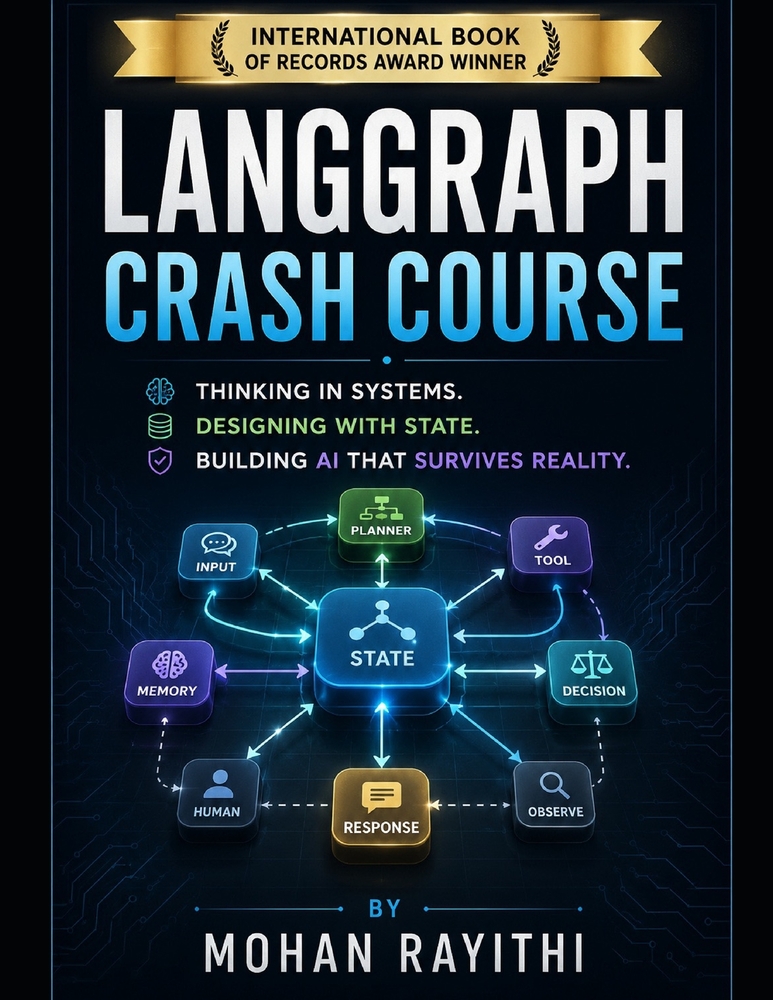 LangGraph Crash Course: Thinking in Systems. Designing with State. Building AI That Survives Reality. cover