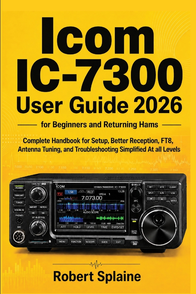 ICOM IC-7300 User Guide 2026 For Beginners and Returning Hams: Complete Handbook for Setup, Better Reception, FT8, Antenna Tuning, and Troubleshooting cover
