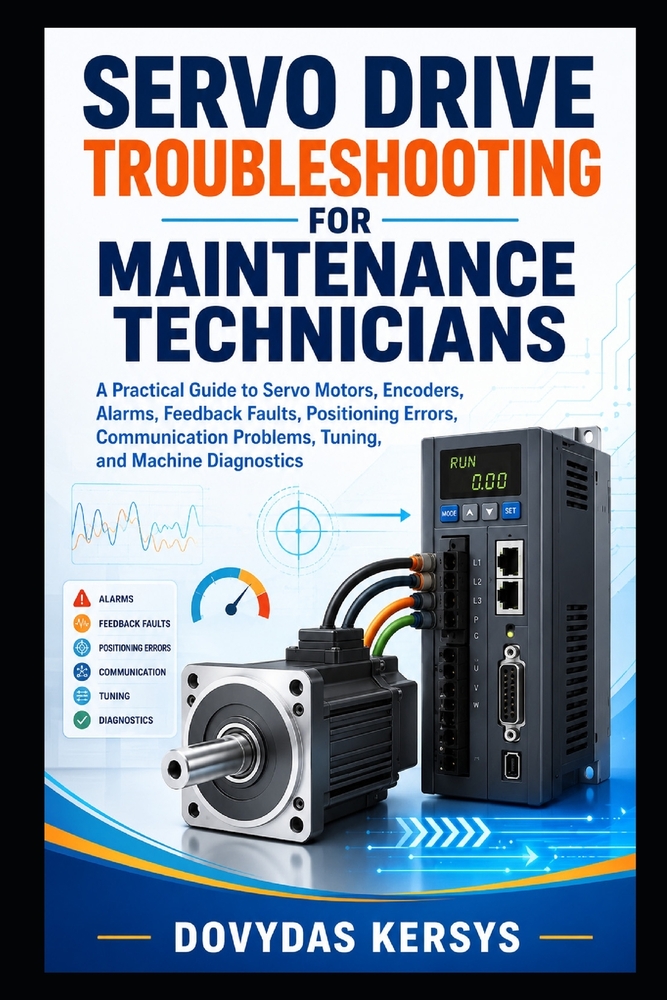 Servo Drive Troubleshooting for Maintenance Technicians: A Practical Guide to Servo Motors, Encoders, Alarms, Feedback Faults, Positioning Errors, Com cover