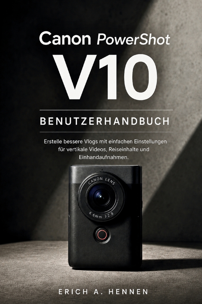 Canon PowerShot V10 BENUTZERHANDBUCH: Erstelle bessere Vlogs mit einfachen Einstellungen für vertikale Videos, Reiseinhalte und Einhandaufnahmen cover