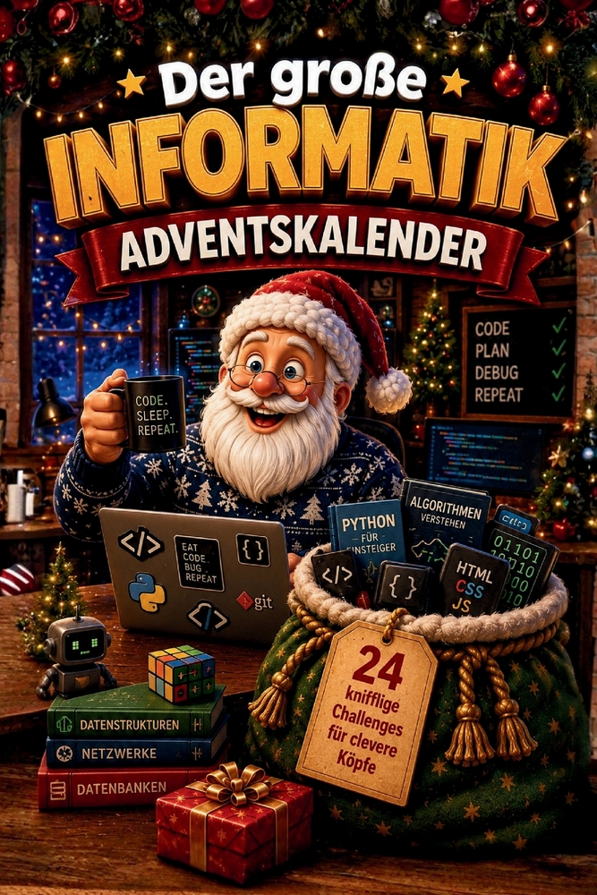 Der große Informatik-Adventskalender: 24 Türchen inklusive Knobeleien, Rätseln und kleinen Aufgaben cover