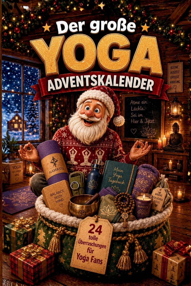 Der große Yoga-Adventskalender: 24 Türchen für alle, die Yoga lieben - Rätsel, Knobeleien und Geschichten cover