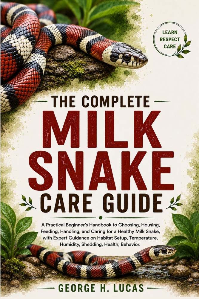 The Complete Milk Snake Care Guide: A Practical Beginner's Handbook to Choosing, Housing, Feeding, Handling, and Caring for a Healthy Milk Snake, with cover