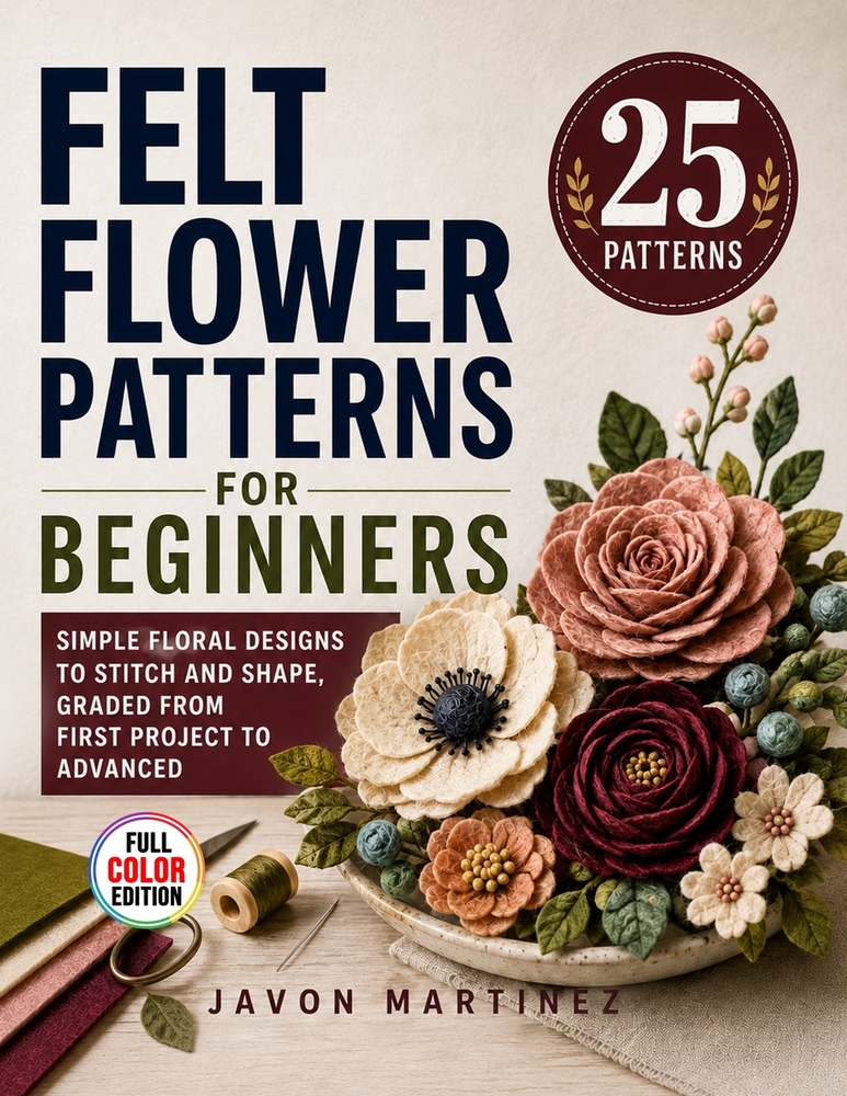 Felt Flower Patterns for Beginners: Simple Floral Designs to Stitch and Shape, Graded from First Project to Advanced cover