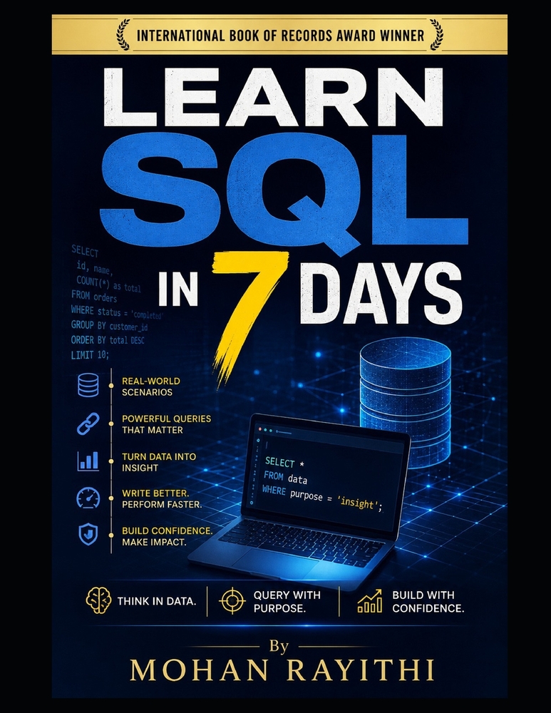 Learn SQL in 7 Days: Think in Data. Query with Purpose. Build with Confidence. cover