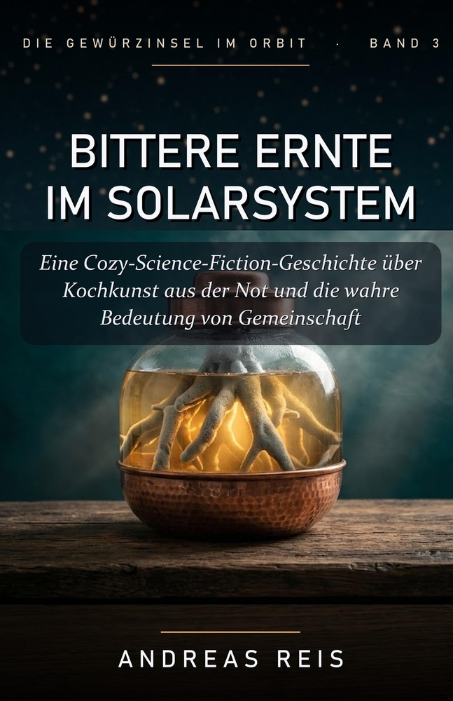 Bittere Ernte im Solarsystem: Eine cozy Science-Fiction Geschichte über Kochkunst aus der Not und die wahre Bedeutung von Gemeinschaft cover