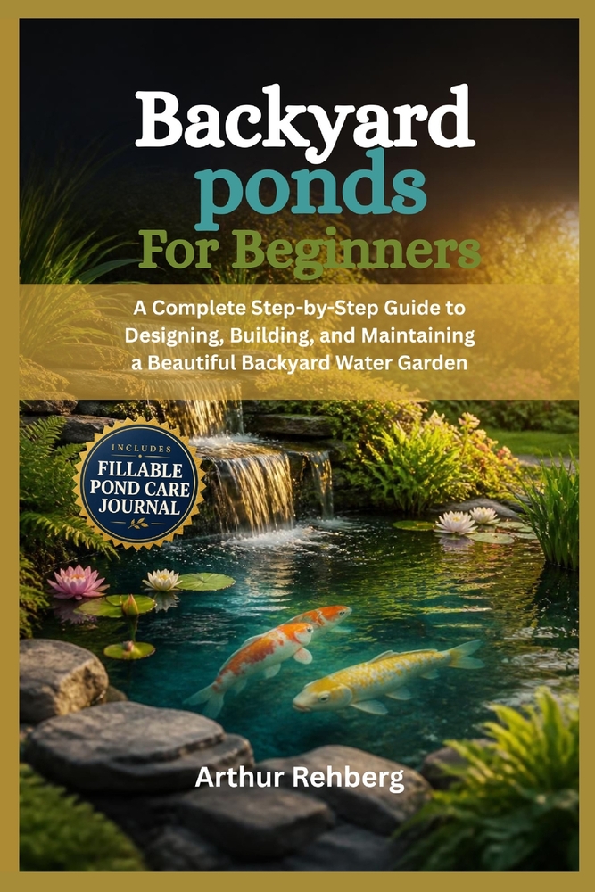 Backyard ponds for beginners: A Complete step by step guide to designing, building, and maintaining a beautiful backyard water garden cover