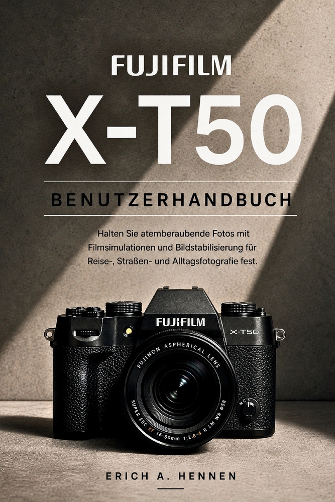 Fujifilm X-T50 Benutzerhandbuch: Halten Sie atemberaubende Fotos mit Filmsimulationen und Bildstabilisierung für Reise-, Straßen- und Alltagsfotografi cover