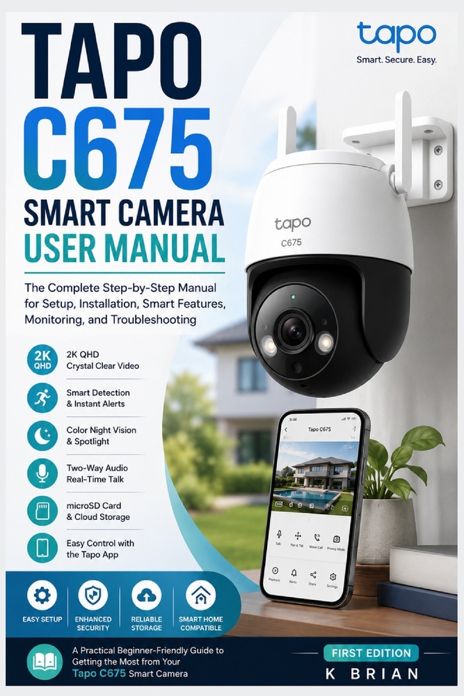 Tapo C675 Smart Camera User Manual: The Complete Step-by-Step Manual for Setup, Installation, Smart Features, Monitoring, and Troubleshooting cover