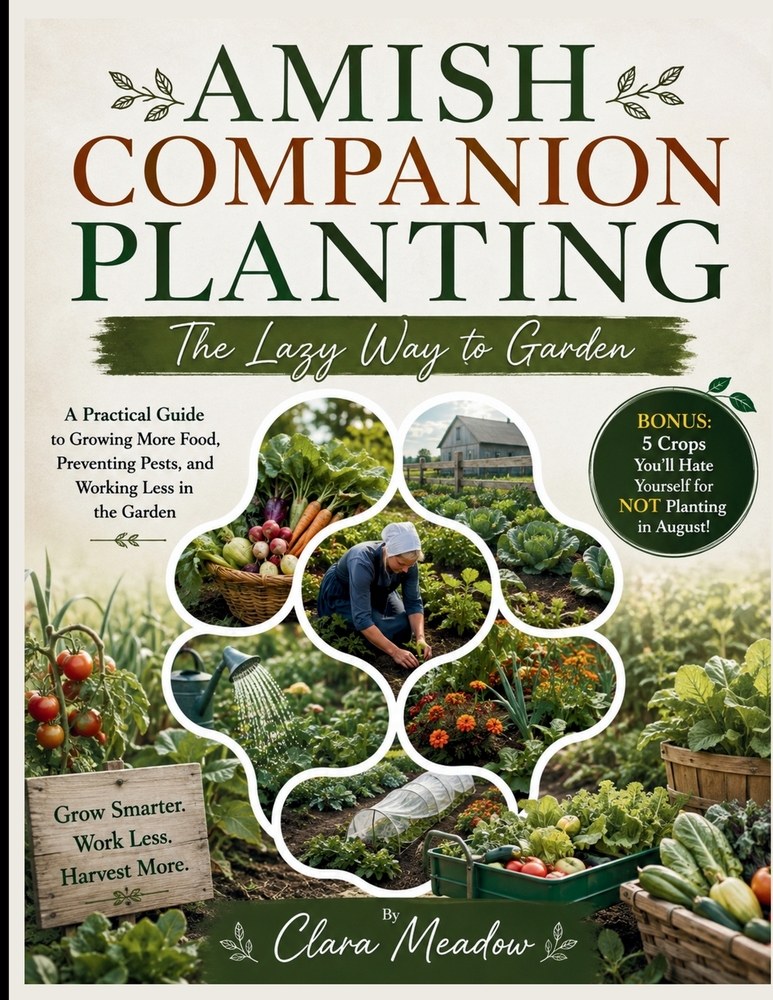 Amish Companion Planting: The Lazy Way to Garden (BONUS): 5 CROPS YOU'LL HATE YOURSELF FOR NOT PLANTING IN AUGUST!: A Practical Guide to Growing More cover