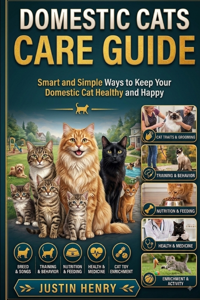 Domestic Cats Care Guide: Smart and Simple Ways to Keep Your Domestic Cat Healthy and Happy cover