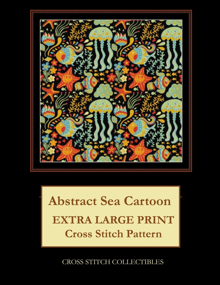 Abstract Sea Cartoon: Extra Large Print Cross Stitch Pattern cover