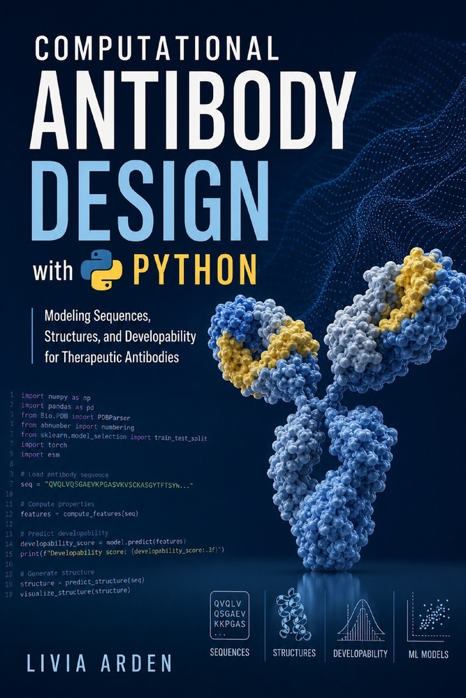 Computational Antibody Design with Python: Modeling Sequences, Structures, and Developability for Therapeutic Antibodies cover