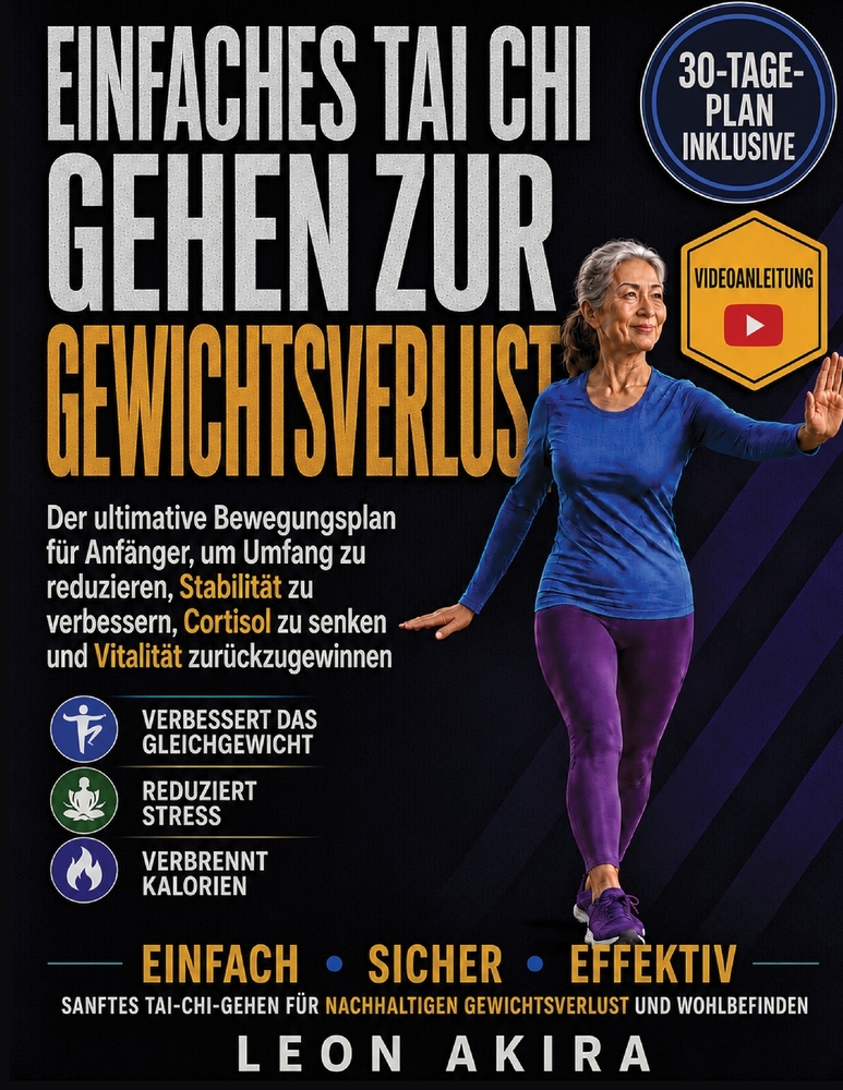 Einfaches Tai CHI Gehen Zur Gewichtsverlust: Der ultimative Bewegungsplan für Anfänger, um Umfang zu reduzieren, Stabilität zu verbessern, Cortisol zu cover