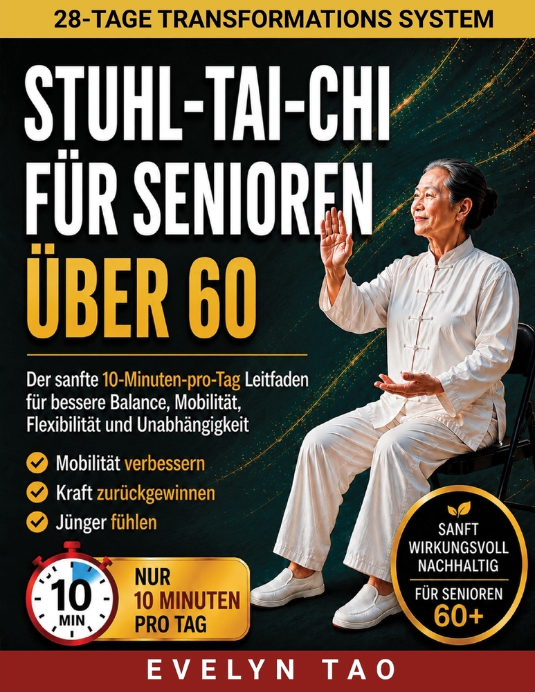 Stuhl-Tai-Chi Für Senioren Über 60: Der sanfte 10-Minuten-pro-Tag-Leitfaden für mehr Balance, Mobilität, Flexibilität und Unabhängigkeit cover