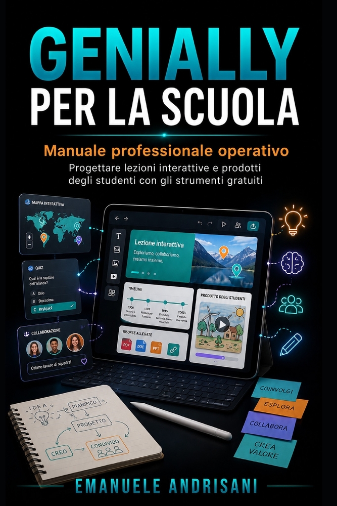 GENIALLY PER LA SCUOLA - Manuale professionale operativo: Progettare lezioni interattive e prodotti degli studenti con gli strumenti gratuiti cover