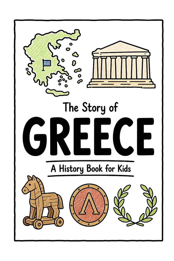 The Story of Greece - A History Book for Kids: A Fun, Educational, and Illustrated Journey Through Greek History for Children and Curious Minds cover