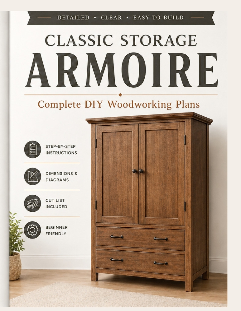 Classic Storage Armoire: Complete DIY Woodworking Plans with Step-by-Step Instructions, Dimensions and Cut List cover