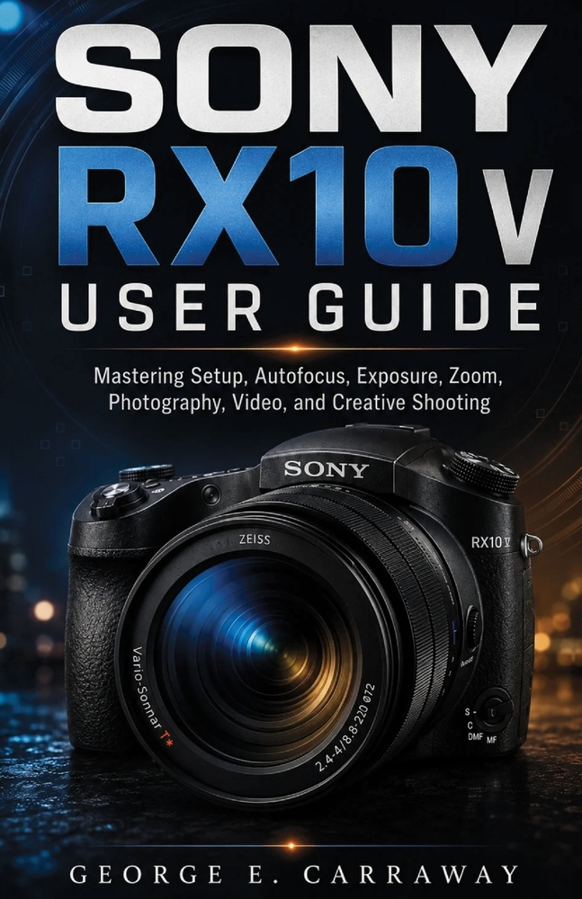 Sony RX10 V User Guide: Mastering Setup, Autofocus, Exposure, Zoom, Photography, Video, and Creative Shooting cover