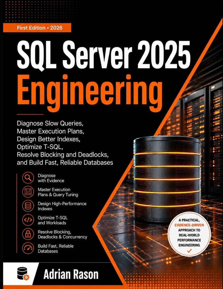 SQL Server 2025: Diagnose Slow Queries, Master Execution Plans, Design Better Indexes, Optimize T-SQL, Resolve Blocking and Deadlocks, and Build Fast, cover