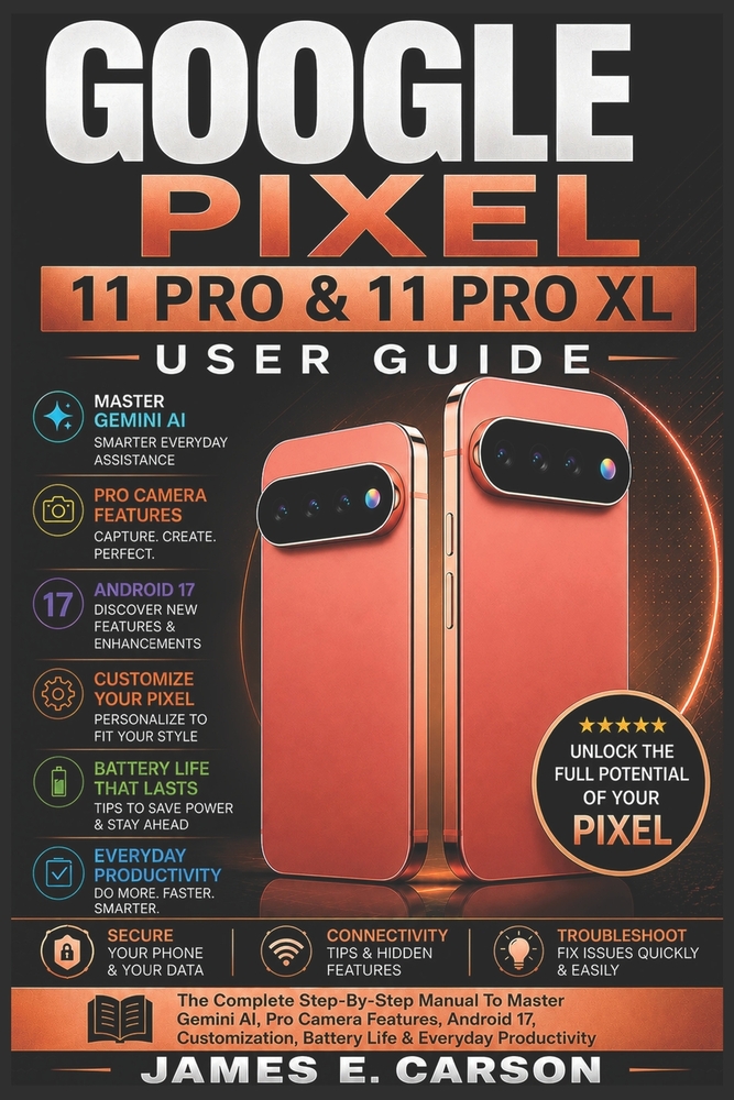 Google Pixel 11 Pro & 11 Pro XL User Guide: The Complete Step-By-Step Manual To Master Gemini AI, Pro Camera Features, Android 17, Customization, Batt cover