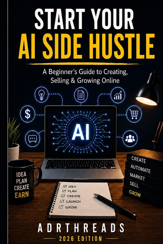 Start your AI side hustle: AI Side Hustles: Simple Ways to Use AI to Make Money Online and Build New Income Streams / 6.14 x 9.21 inches, 134 pages cover