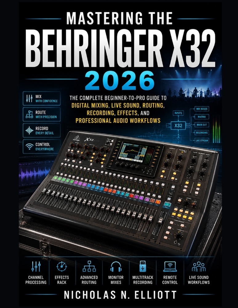 Mastering the Behringer X32 2026: The Complete Beginner-to-Pro Guide to Digital Mixing, Live Sound, Routing, Recording, Effects, and Professional Audi cover
