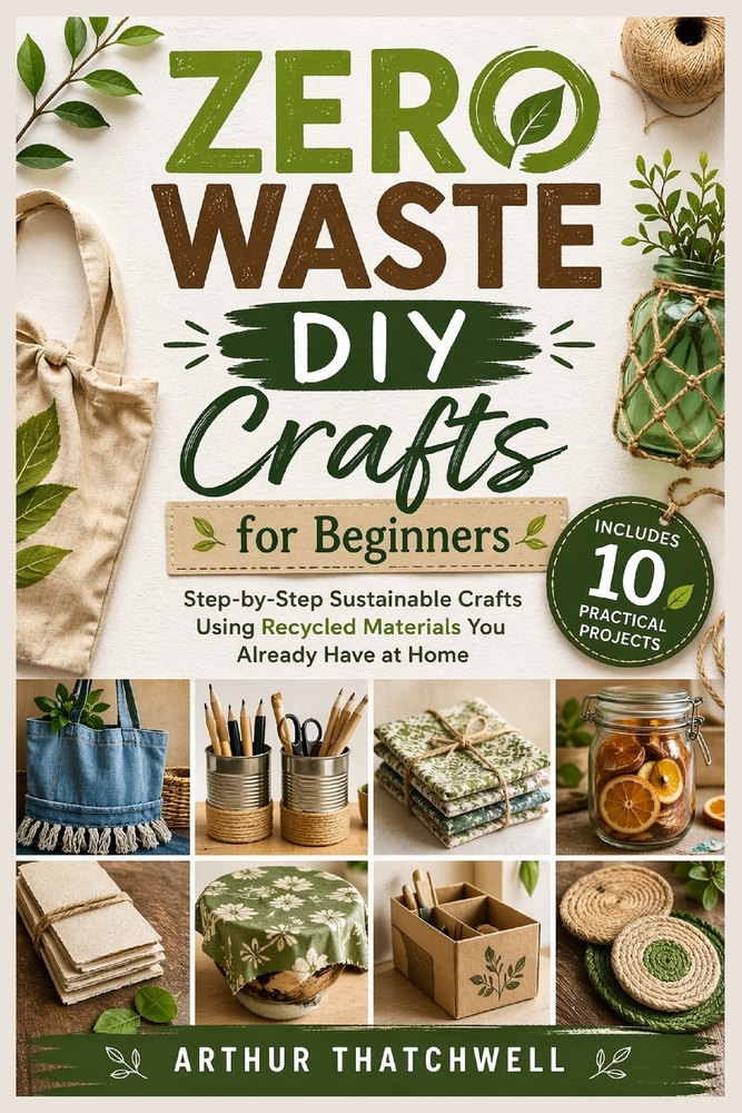 Zero Waste DIY Crafts for Beginners: Step-by-Step Sustainable Crafts Using Recycled Materials You Already Have at Home cover