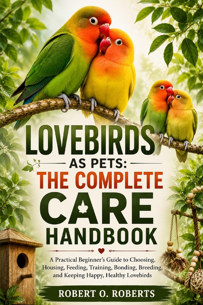 Lovebirds as Pets: THE COMPLETE CARE HANDBOOK: A Practical Beginner's Guide to Choosing, Housing, Feeding, Training, Bonding, Breeding, and Keeping Ha cover