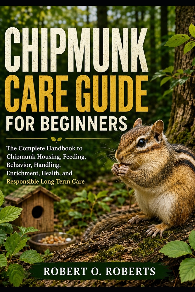 Chipmunk Care Guide for Beginners: The Complete Handbook to Chipmunk Housing, Feeding, Behavior, Handling, Enrichment, Health, and Responsible Long-Te cover