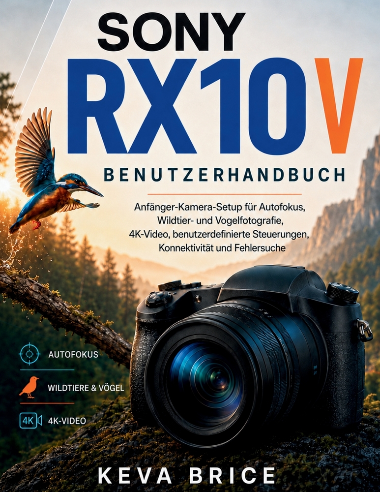 Sony Rx10 V Benutzerhandbuch: Anfänger-Kamera-Setup für Autofokus, Wildtier- und Vogelfotografie, 4K-Video, benutzerdefinierte Steuerungen, Konnektivi cover
