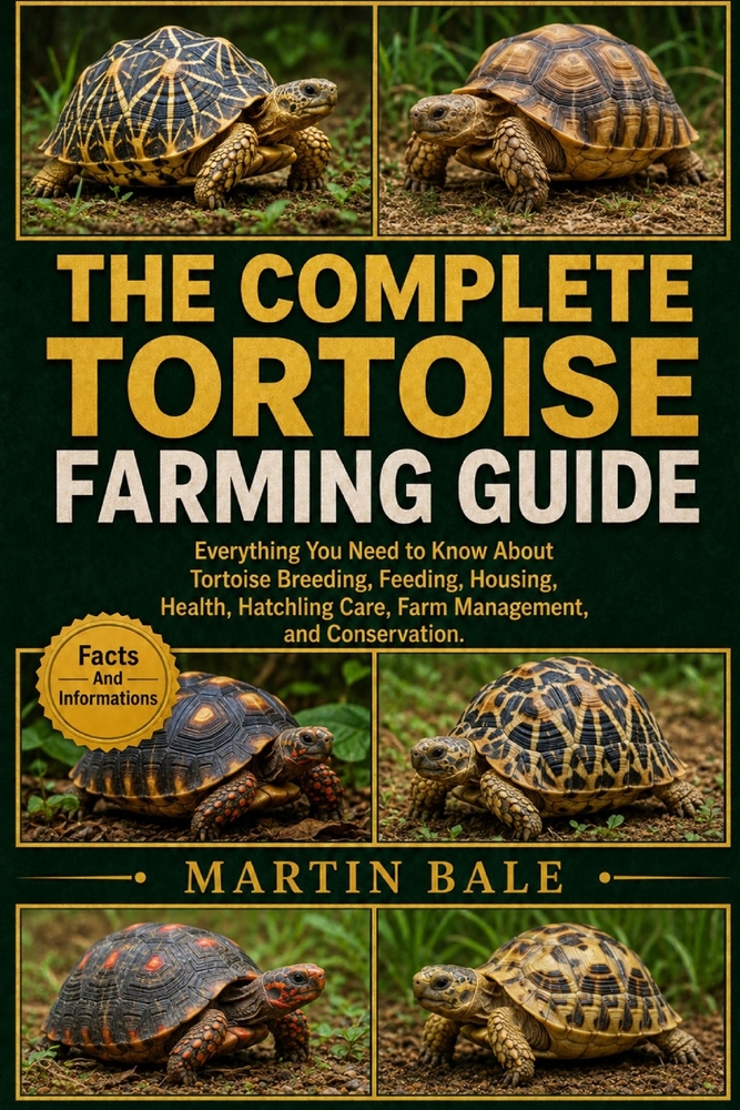 The Complete Tortoise Farming Guide: Everything You Need to Know About Tortoise Breeding, Feeding, Housing, Health, Hatchling Care, Farm Management, a cover