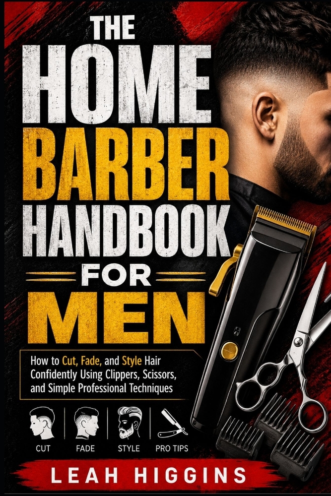 The Home Barber Handbook for Men: How to Cut, Fade, and Style Hair Confidently Using Clippers, Scissors, and Simple Professional Techniques cover