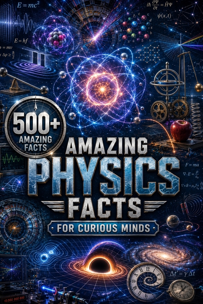Amazing Physics Facts for Curious Minds: 500 Fascinating Facts About the Forces, Energy, Matter, Space & Technology That Shape Our World cover