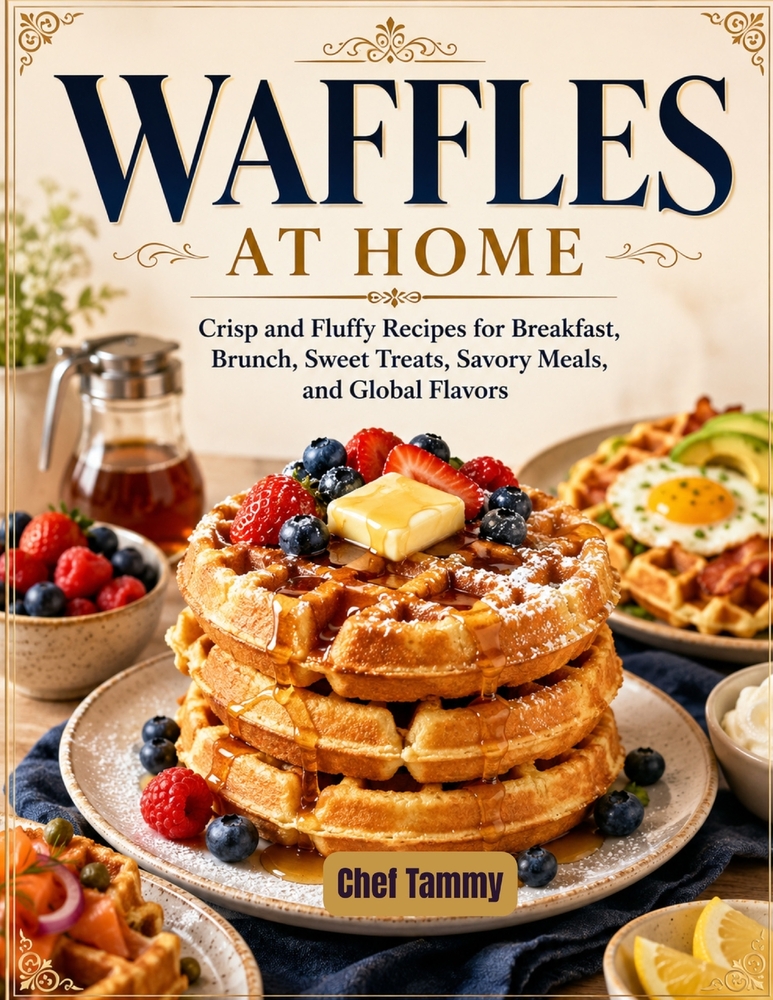 Waffles at Home: Crisp and Fluffy Recipes for Breakfast, Brunch, Sweet Treats, Savory Meals, and Global Flavors cover