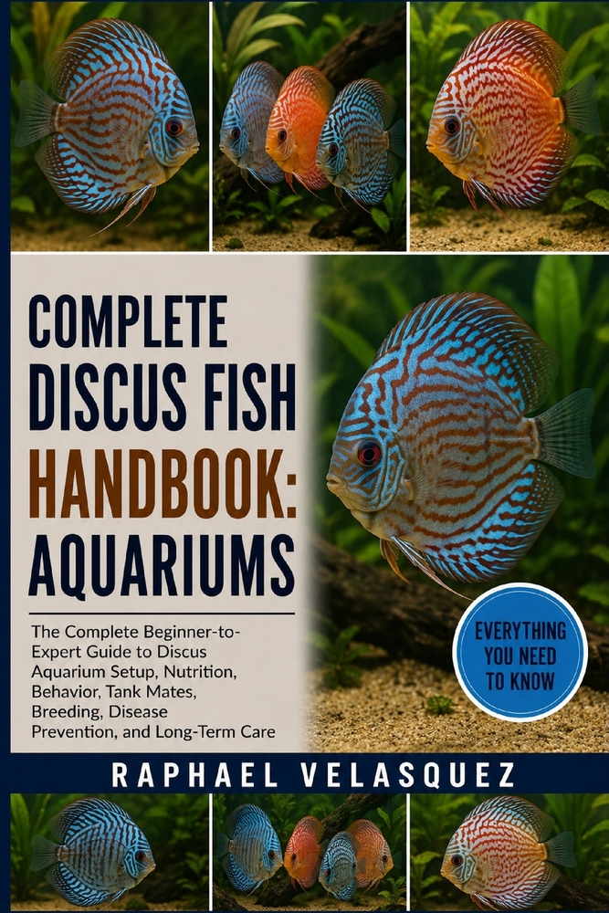 Complete Discus Fish Handbook: AQUARIUMS: The Complete Beginner-to-Expert Guide to Discus Aquarium Setup, Nutrition, Behavior, Tank Mates, Breeding, D cover