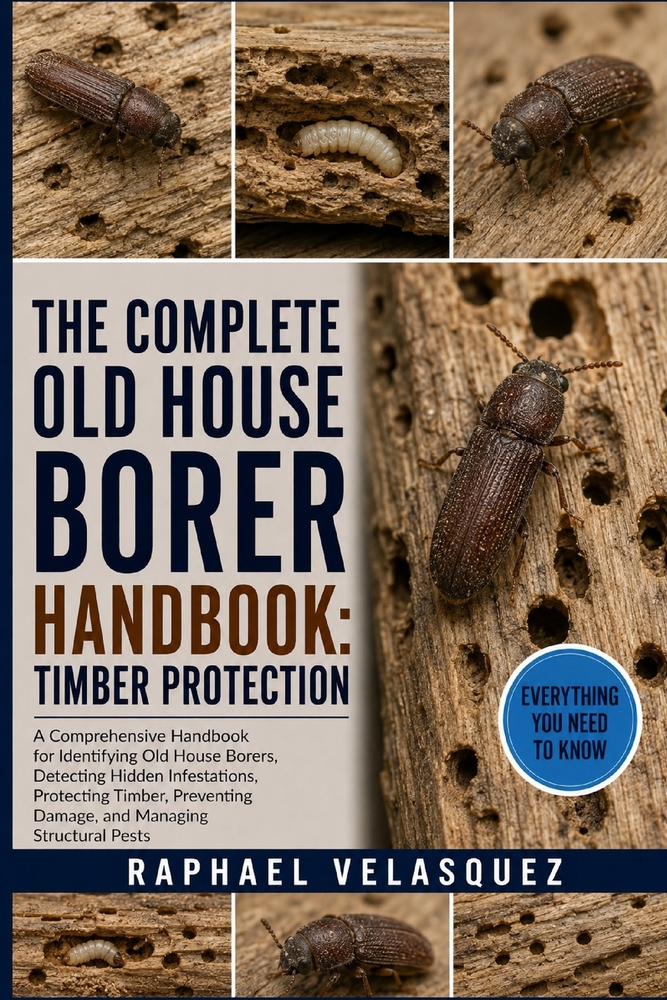 The Complete Old House Borer Handbook: TIMBER PROTECTION: A Comprehensive Handbook for Identifying Old House Borers, Detecting Hidden Infestations, Pr cover